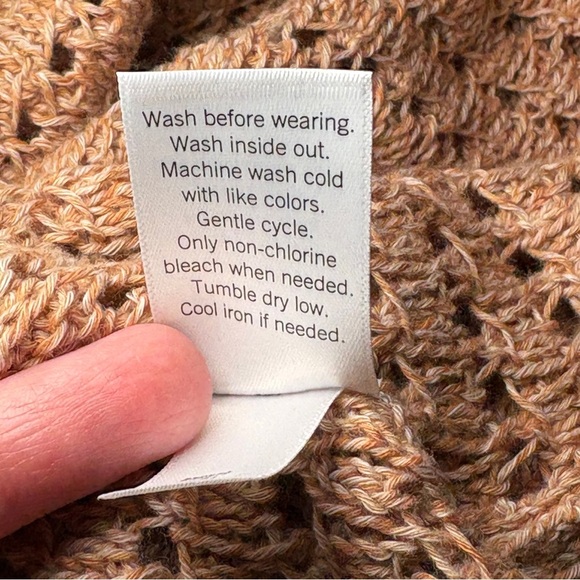 Nine West Tan Crochet Knit Midi Skirt Women’s Large layering NWT - Picture 7 of 8